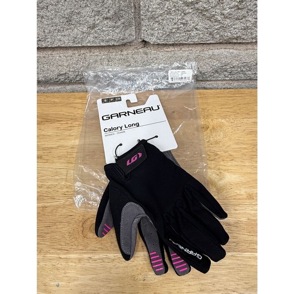 Calory Long Women's Cycling Gloves - Black with Pink Accent